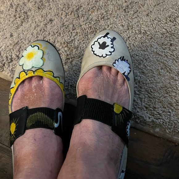 Hand painted Cloud supple genuine leather Mary Janes 39 - Picture 7 of 7